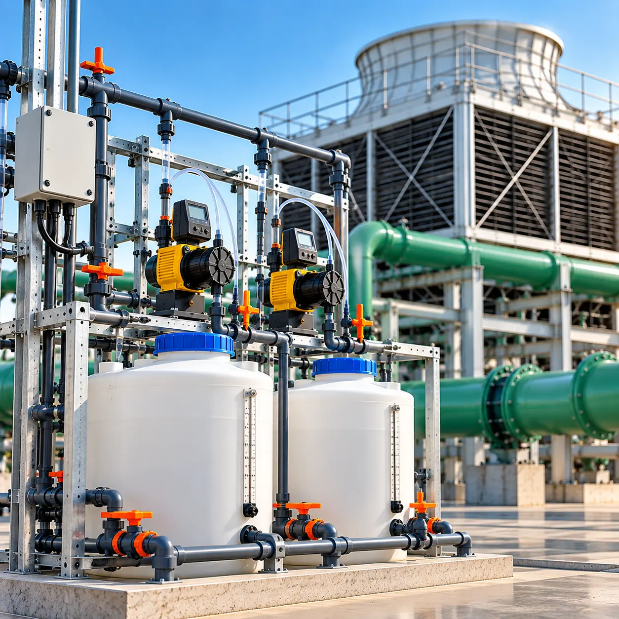 chemical dosing system for cooling tower